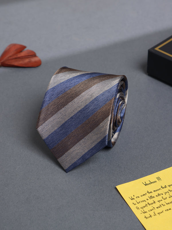 Multicolor Stripe Woven Silk Necktie