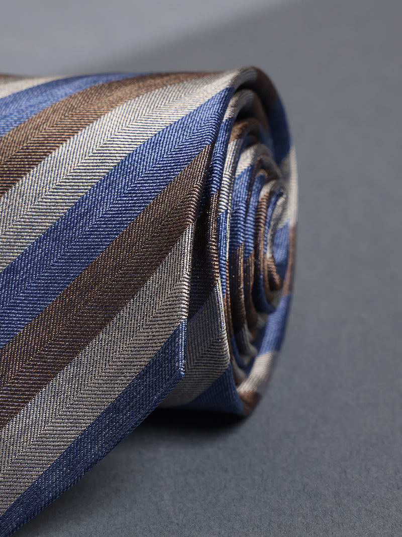 Multicolor Stripe Woven Silk Necktie