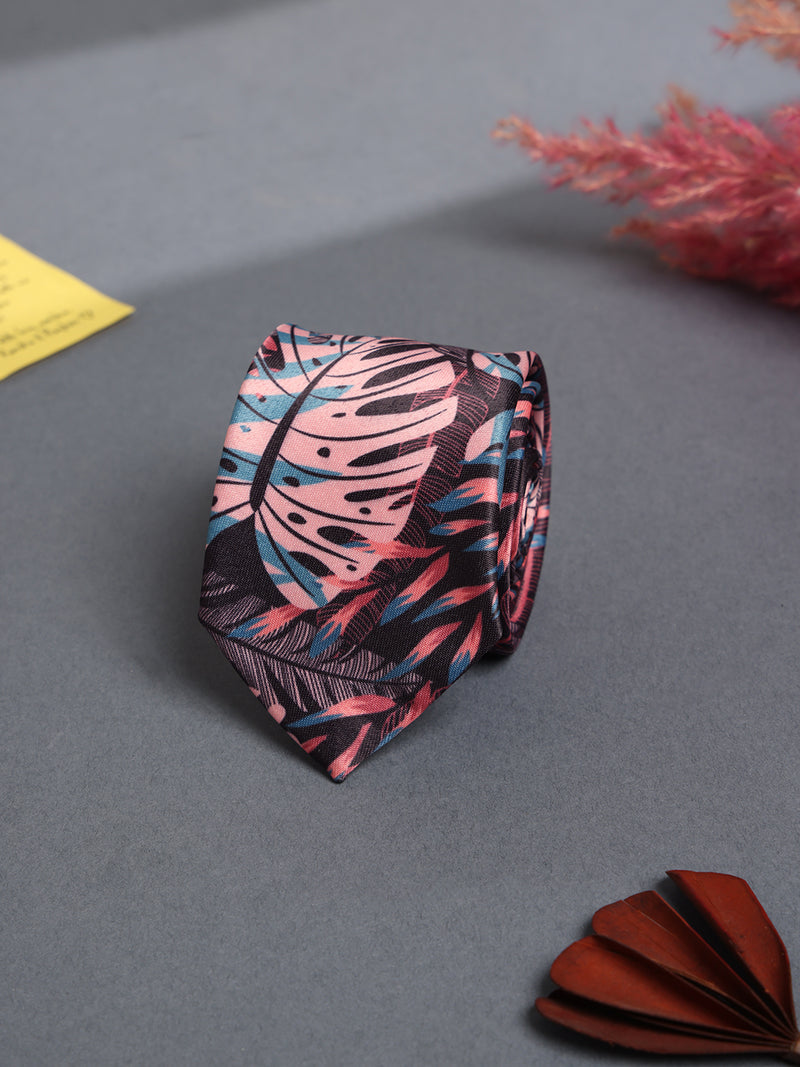 Pink Floral Printed Necktie