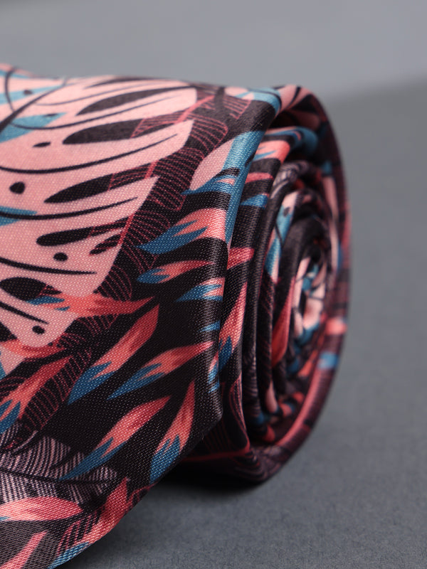 Pink Floral Printed Necktie
