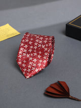 Red Floral Printed Necktie