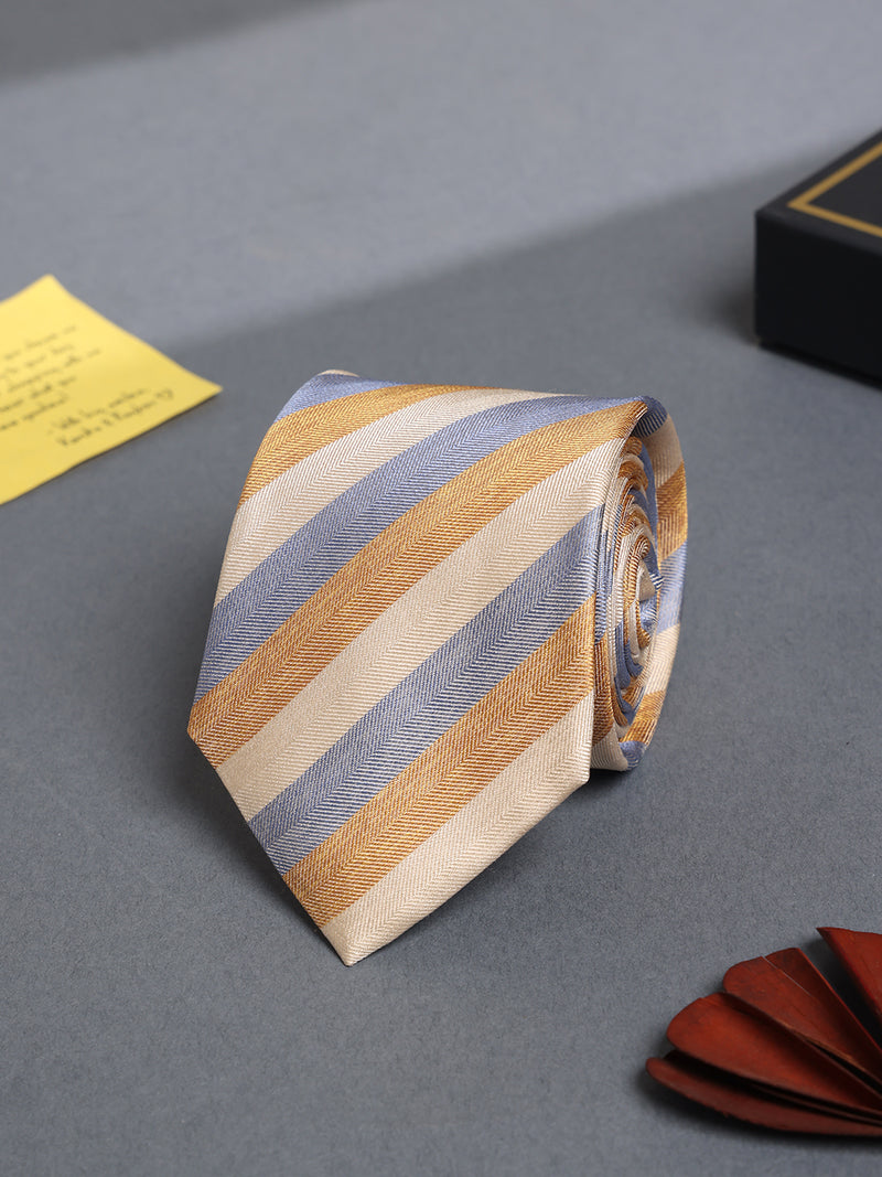 Multicolor Stripe Woven Silk Necktie