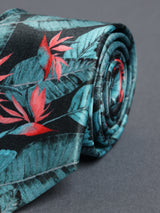 Blue Floral Printed Necktie