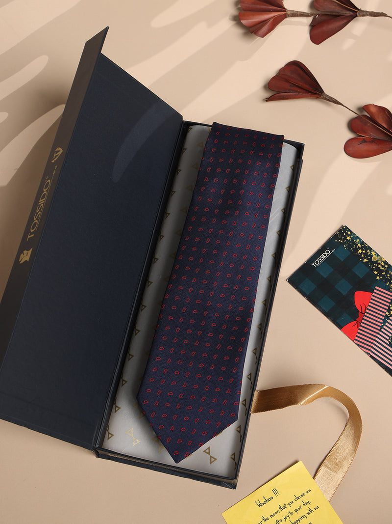 Blue Paisley Woven Necktie