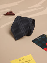 Dark Grey Check Micro Fiber Necktie