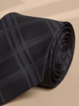 Dark Grey Check Micro Fiber Necktie