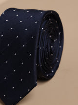 Blue Geometric Woven Silk Necktie