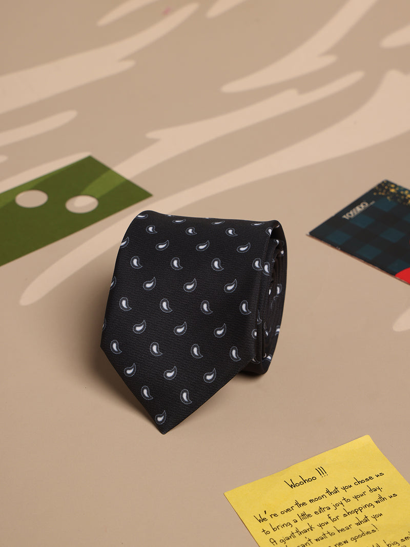 Black Paisley Micro Fiber Necktie