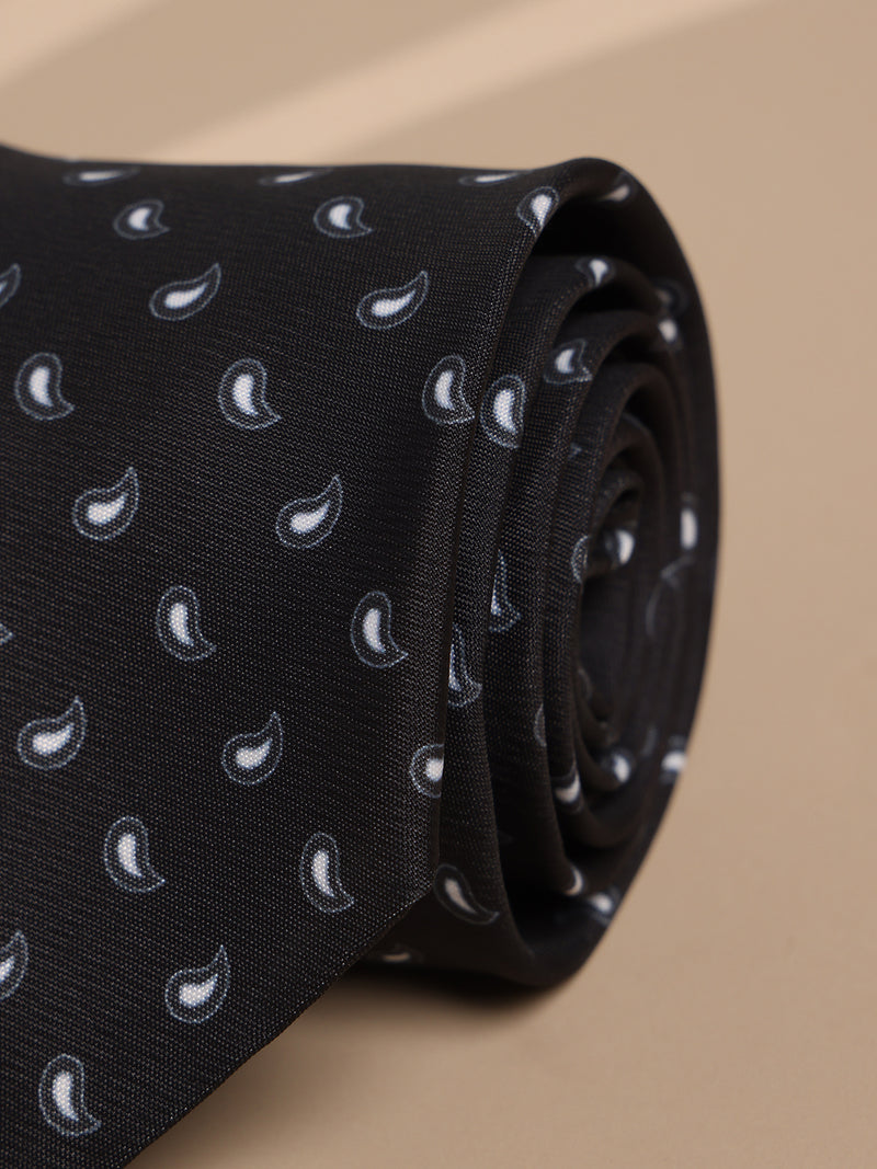 Black Paisley Micro Fiber Necktie