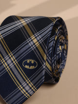 Blue Check Woven Silk Necktie