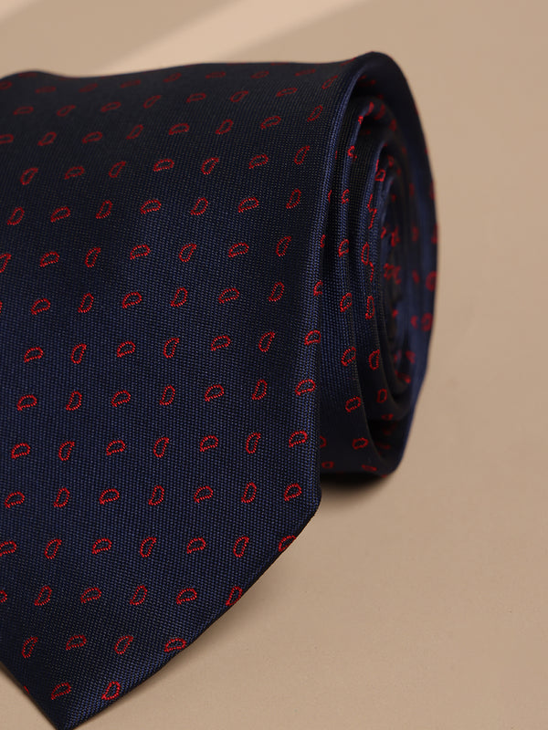 Blue Paisley Woven Necktie