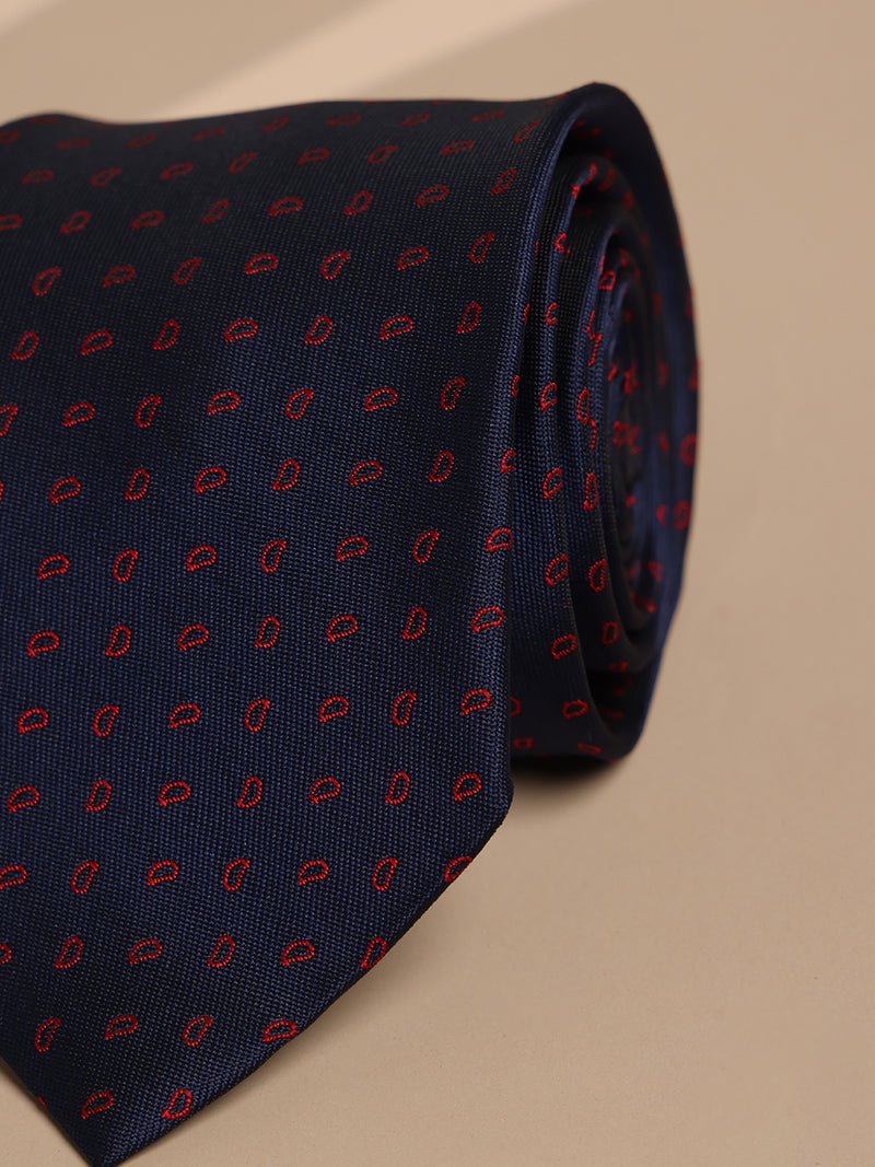 Blue Paisley Woven Necktie