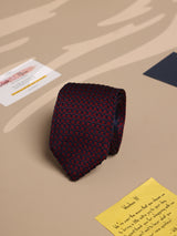 Maroon Geometric Knitted Necktie