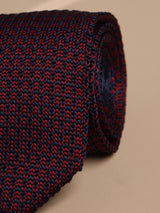 Maroon Geometric Knitted Necktie