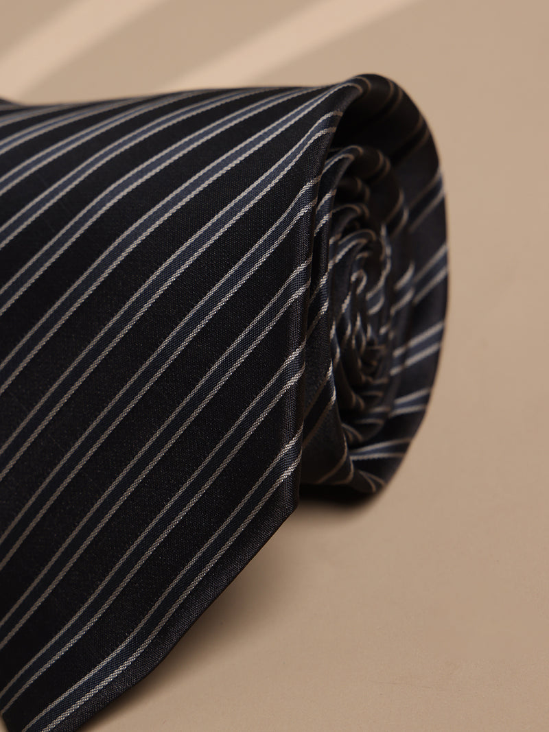 Black Striped Broad Necktie