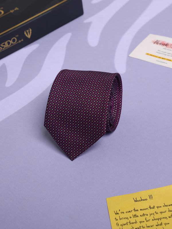 Purple Geometric Micro Fiber Necktie