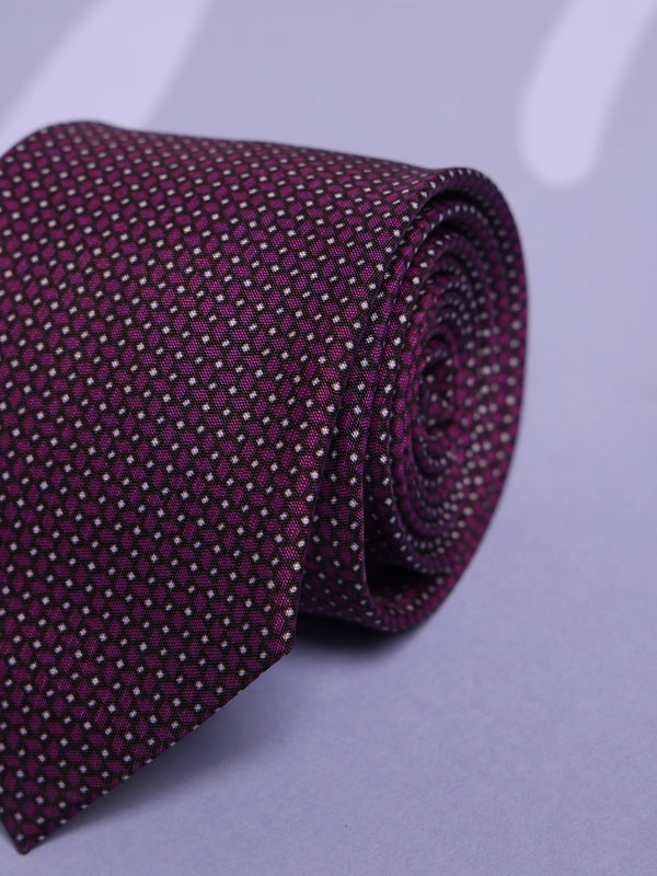 Purple Geometric Micro Fiber Necktie
