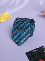 Blue Stripe Printed Necktie
