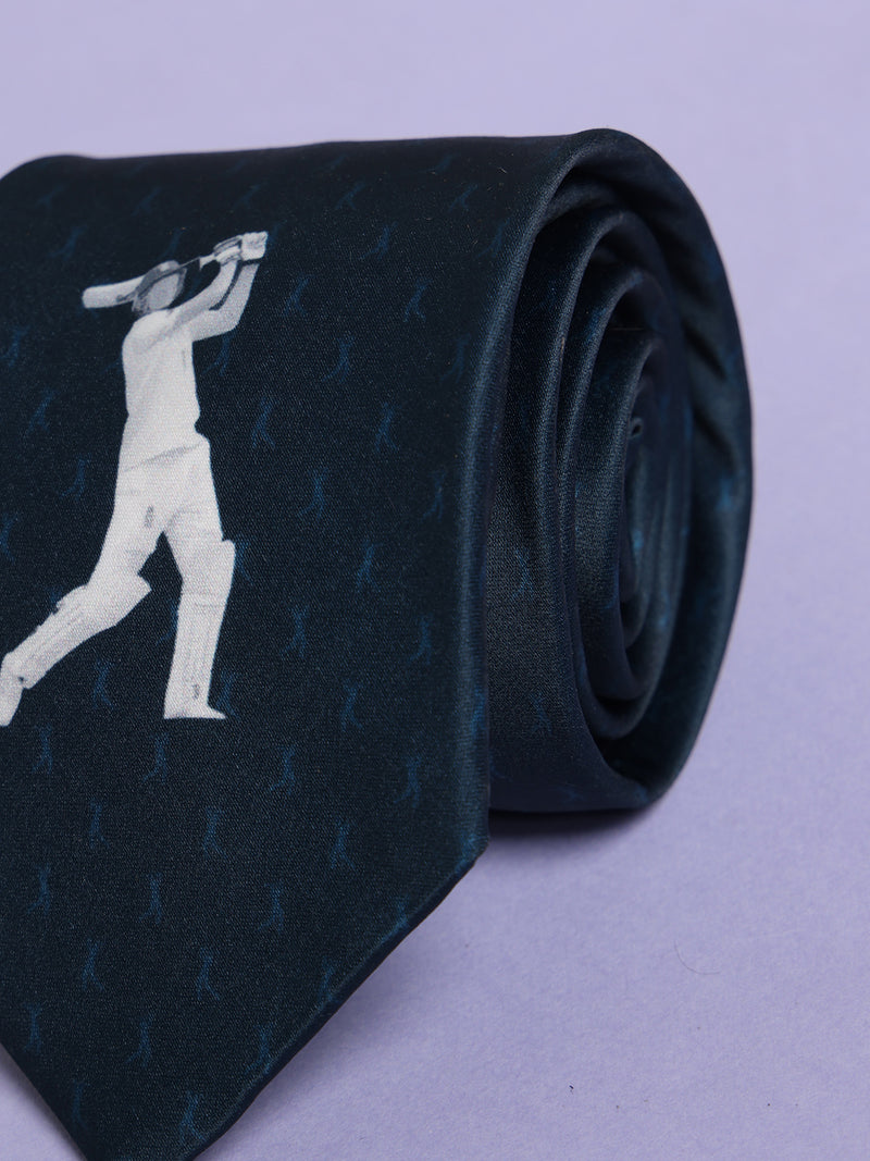 Blue Cricket Printed Necktie