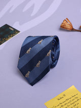 Blue Stripe Woven Silk Necktie