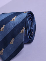 Blue Stripe Woven Silk Necktie