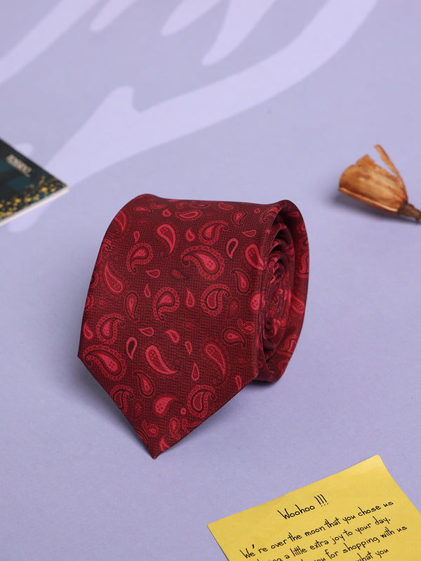 Maroon Paisley Micro Fiber Necktie