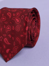 Maroon Paisley Micro Fiber Necktie
