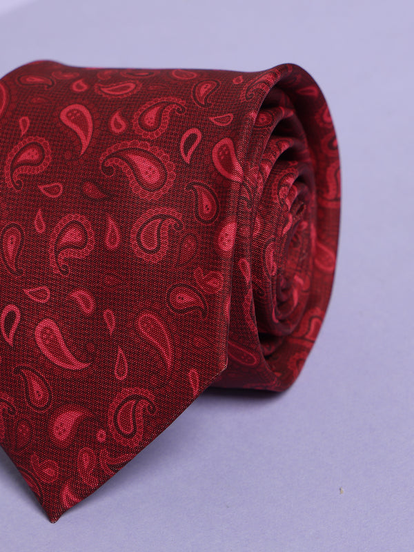 Maroon Paisley Micro Fiber Necktie