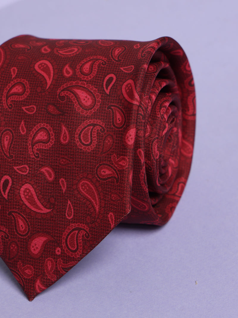 Maroon Paisley Micro Fiber Necktie