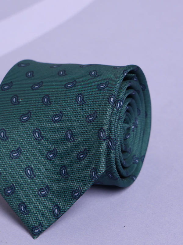 Green Paisley Micro Fiber Necktie