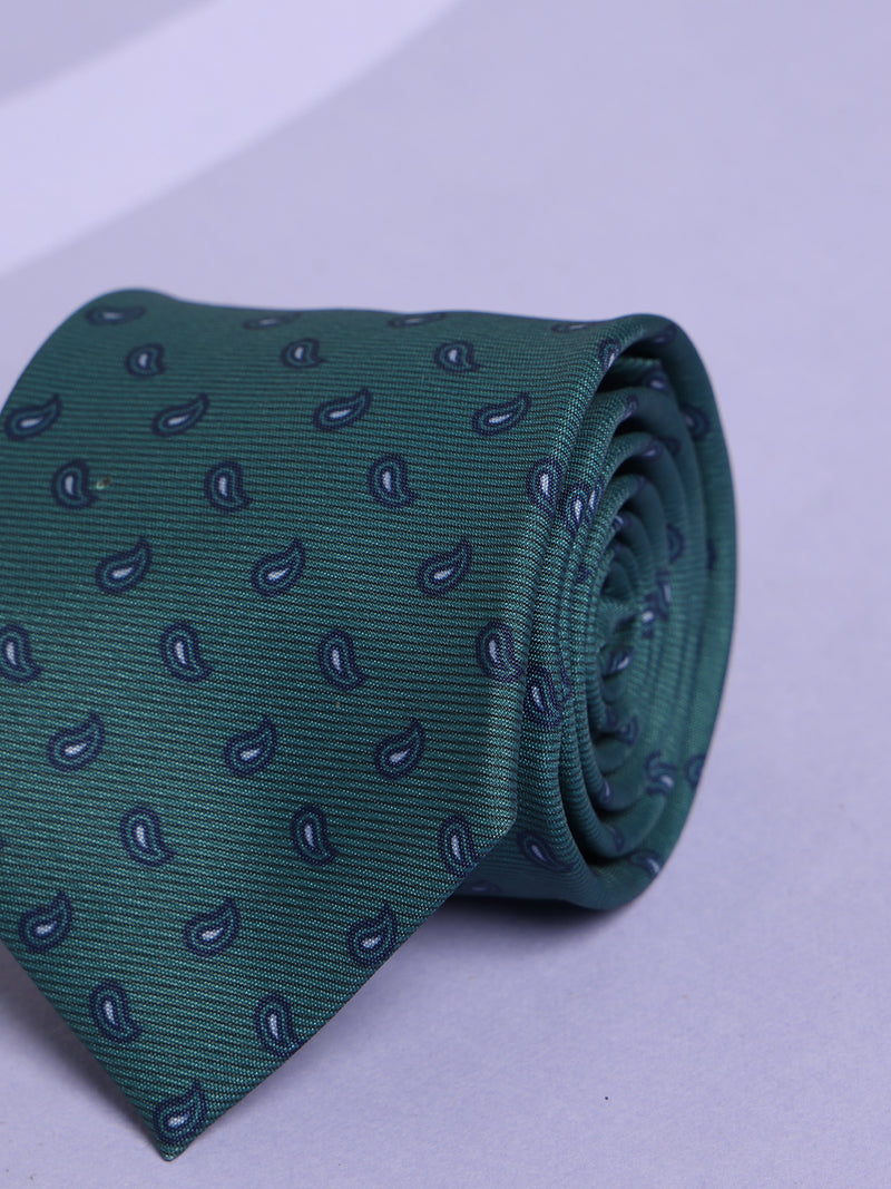 Green Paisley Micro Fiber Necktie