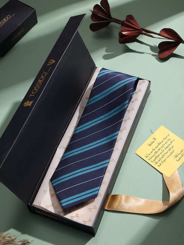 Blue Stripe Woven Necktie