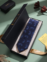 Blue Paisley Woven Necktie