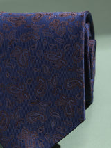 Blue Paisley Woven Necktie