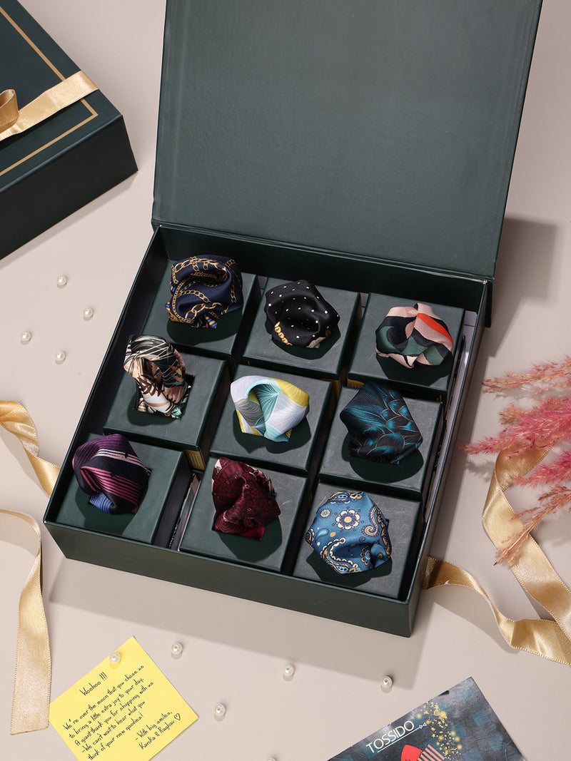 Dapper Details: 9-Piece Pocket Square Selection