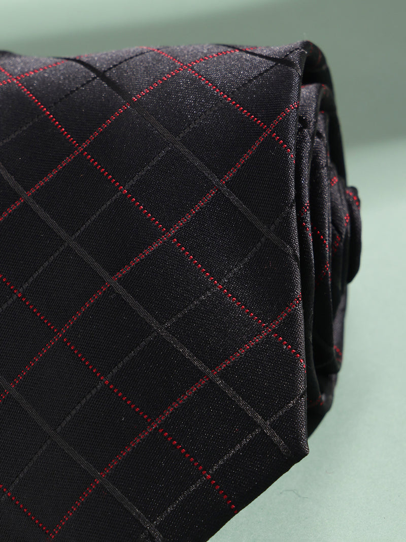 Black Check Woven Necktie