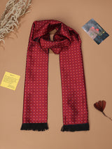 Maroon Abstract Reversible Stole & Pocket Square Set