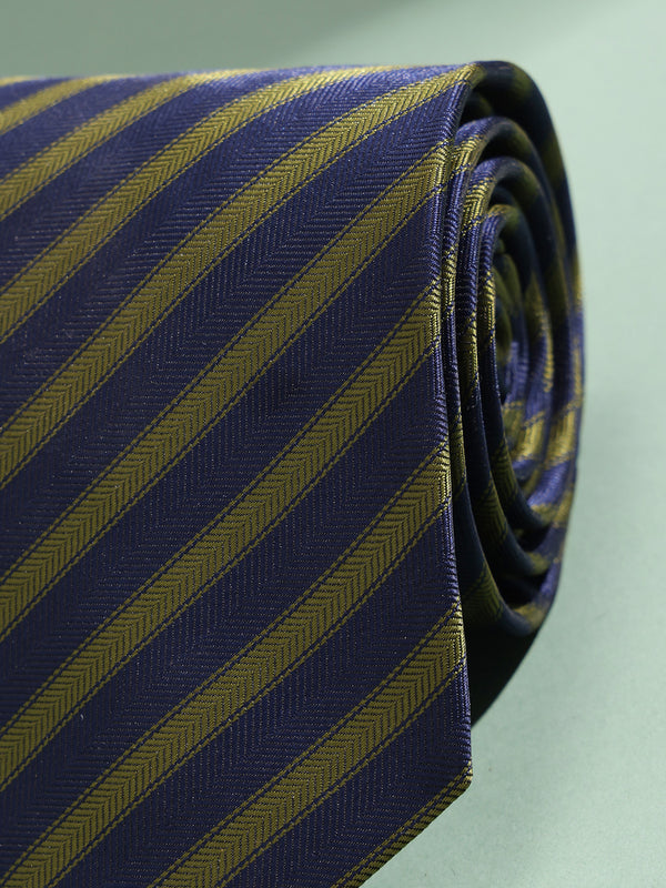 Blue & Green Stripe Woven Necktie