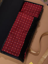 Maroon Abstract Reversible Stole & Pocket Square Set