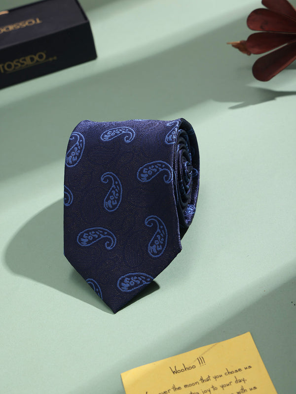 Blue Paisley Woven Necktie