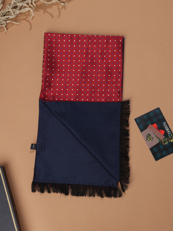Maroon Abstract Reversible Stole & Pocket Square Set