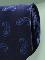 Blue Paisley Woven Necktie