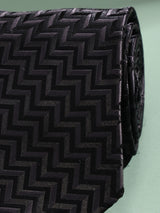 Black Geometric Woven Necktie