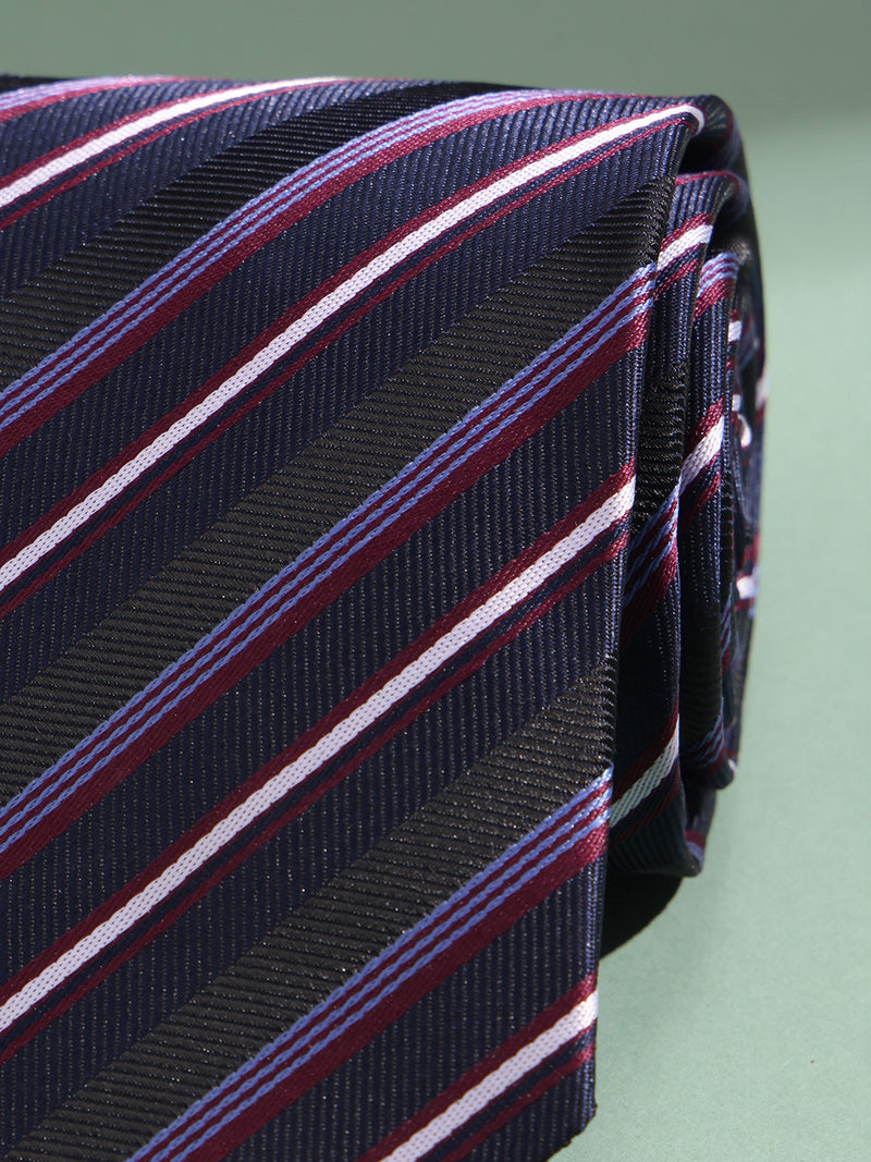 Purple Stripe Woven Necktie