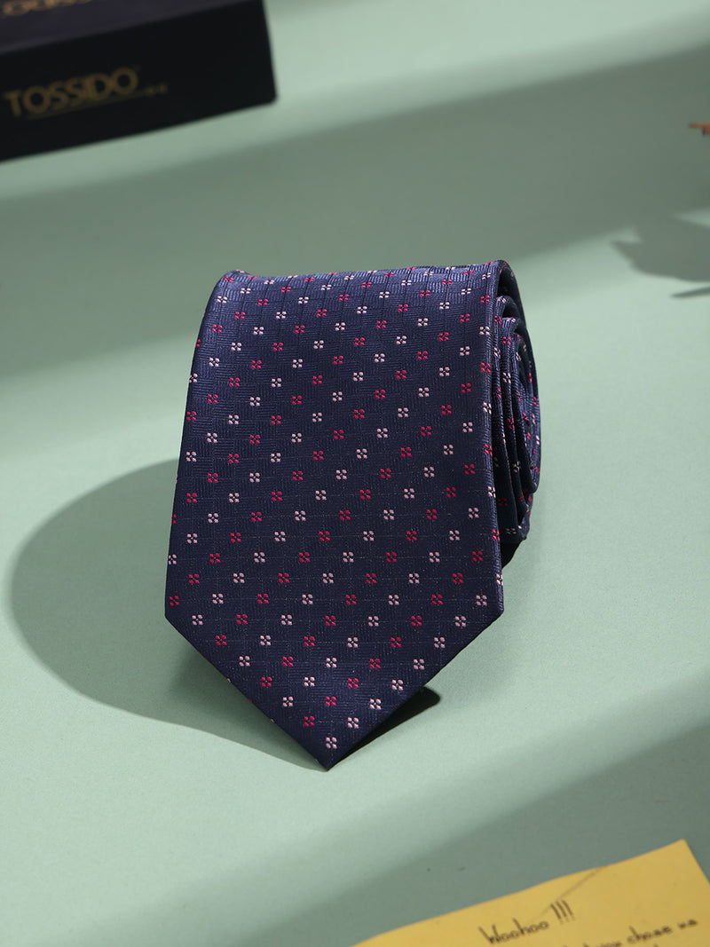 Purple Check Woven Necktie