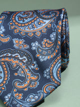 Blue Paisley Printed Necktie