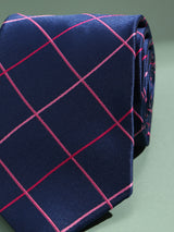 Blue Check Woven Necktie