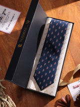 Blue Santa Printed Necktie