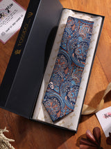 Blue Paisley Printed Necktie