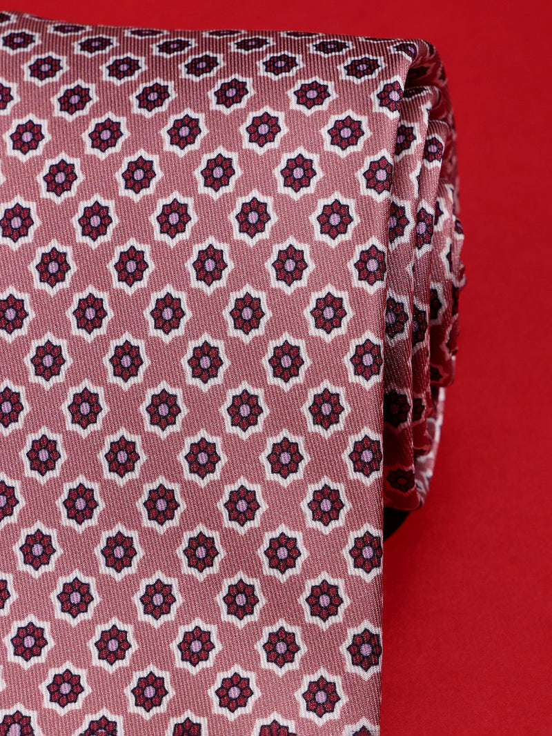 Pink Floral Printed Necktie